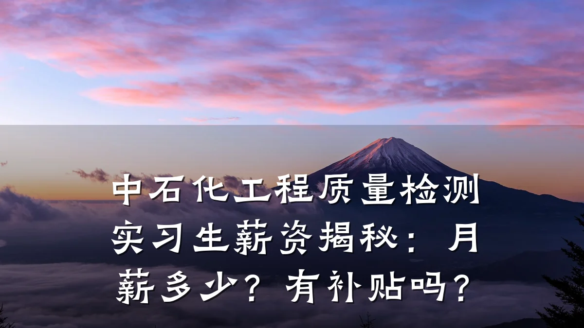 中石化工程质量检测实习生薪资揭秘：月薪多少？有补贴吗？