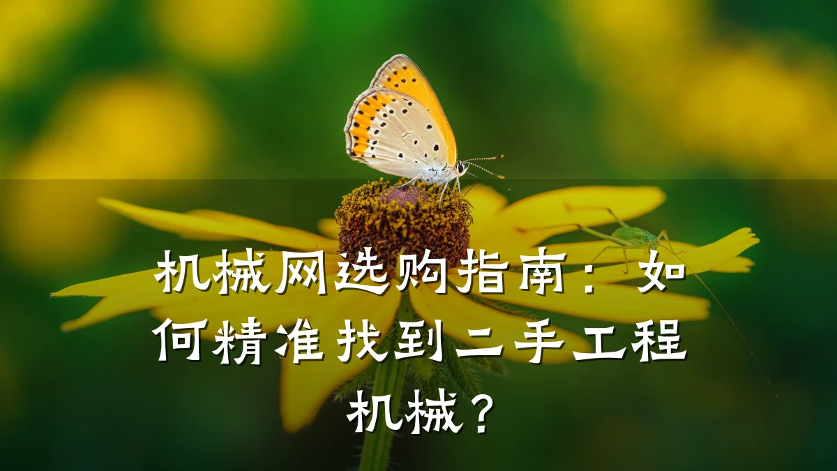 机械网选购指南:如何精准找到二手工程机械?